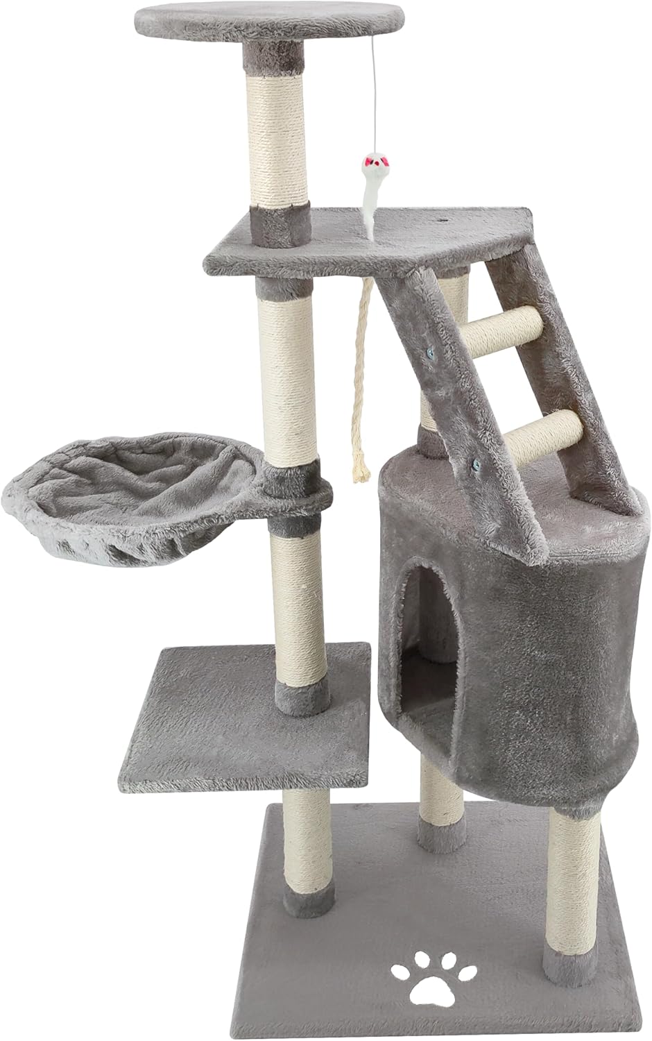 Beltom® KRATZBAUM KATZENKRATZBAUM KLETTERBAUM KATZENBAUM SPIELBAUM Park Spiele H. 120 cm - Grau, Gra