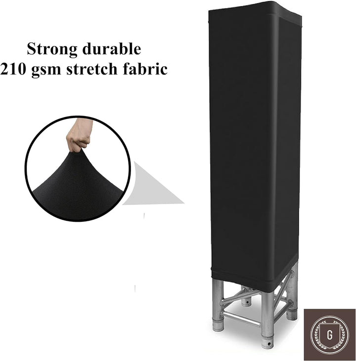 Totembezug aus Spandex, Truss Cover, 30 x 30 cm, Auswahl aus 4 Höhen (200 cm Höhe, schwarz) 200cm de