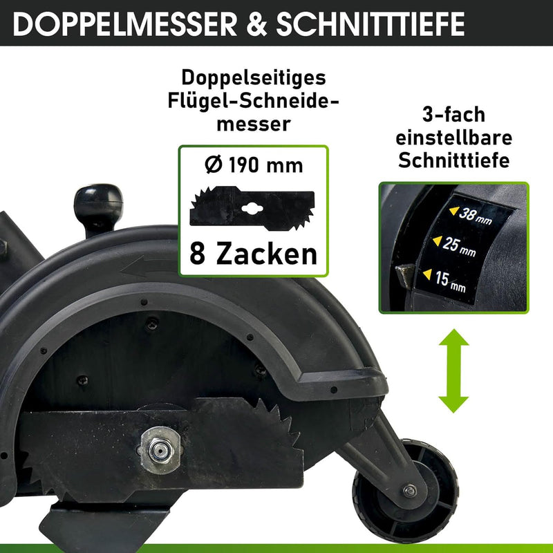 BRAST Rasenkantenschneider 1200Watt einstellbare Kantenführung elektrischer Rasentrimmer Elektro Gra