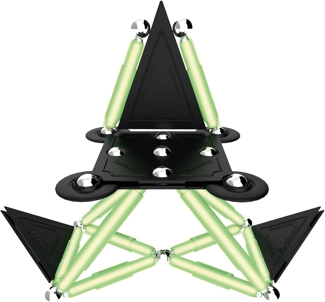 Happy People Supermag GlowStix Magnetisches Konstruktionsspielzeug Magnetische Bausteine Magnetspiel