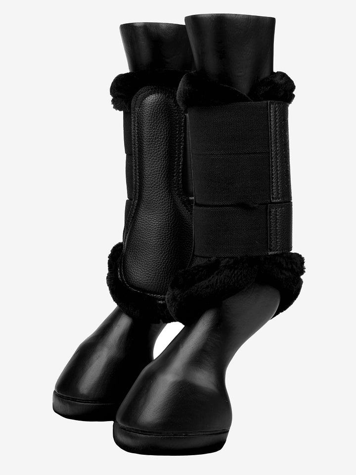 LeMieux Fleece Egde Mesh Brushing Boots Black/Black Medium Schwarz, Medium Schwarz
