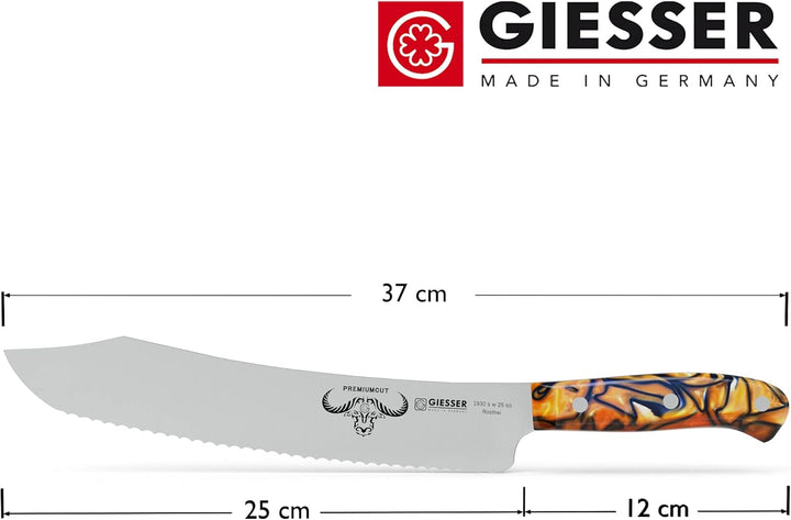 GIESSER seit 1776 - Made in Germany - Brotmesser 25 cm Spicy Orange, PremiumCut Wave No 1, Wellensch