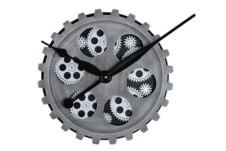 Casablanca grosse runde Wanduhr - aus Metall Kunststoff - Durchmesser 30 cm Farbe: Silber Breite 30