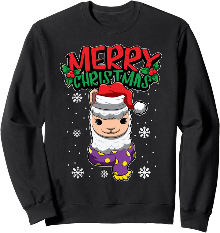 Weihnachtslama - Süsse Weihnachtstiere - Lama Sweatshirt