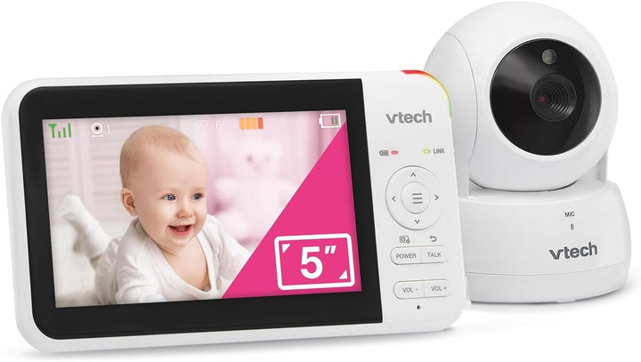 Vtech VM924 Babyphone mit Kamera 5 Zoll Video Baby Monitor, 31 Stunden Akkulaufzeit Babyfon mit Kame