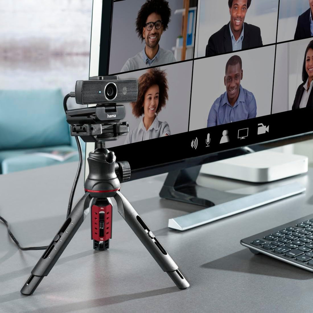 Hama Externe Kamera für Laptop (Webcam mit Mikrofon Kamera PC mit 2160p 4K Webcam TV, PS5 MacBook US