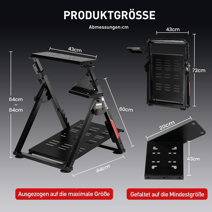 GTPLAYER Lenkradständer für Lenkrad Gaming Wheel Stand Racing Lenkradständer mit V1 V2 Schalthebelha