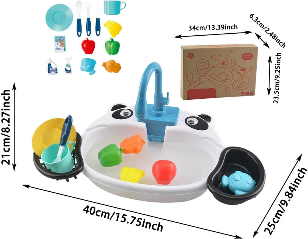 Spielküche mit fliessendem Wasser für Kleinkinder Rollenspielset mit drehbarem Wasserhahn Spielzeuge