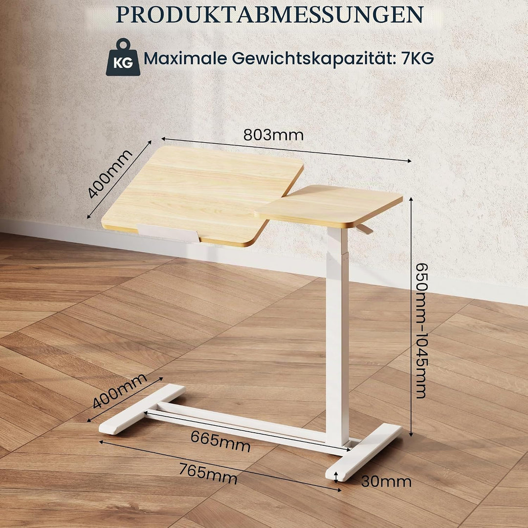 FLEXISPOT Beistelltisch - Flexibler Laptoptisch und Betttisch mit neigbarer Tischplatte, höhenverste