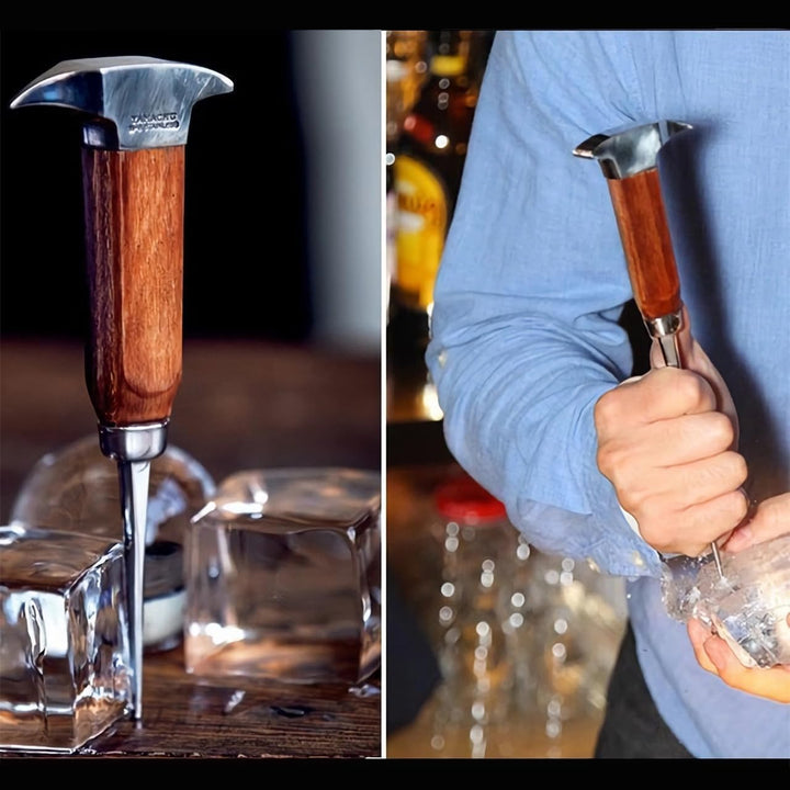Eispickel Edelstahl für Küchenbars Cone Cuber Muddler Hammer, 6,7" mit Sicherheitsgriff