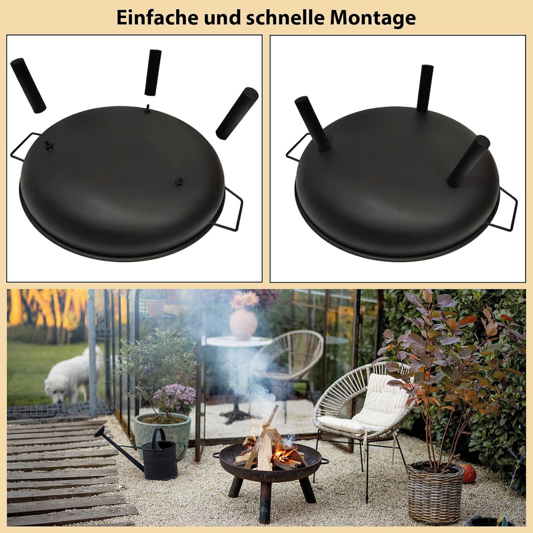 Montafox Feuerschale Feuerstelle Lagerfeuer Metall Ø 58 cm für Garten und Terrasse