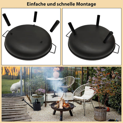 Montafox Feuerschale Feuerstelle Lagerfeuer Metall Ø 58 cm für Garten und Terrasse