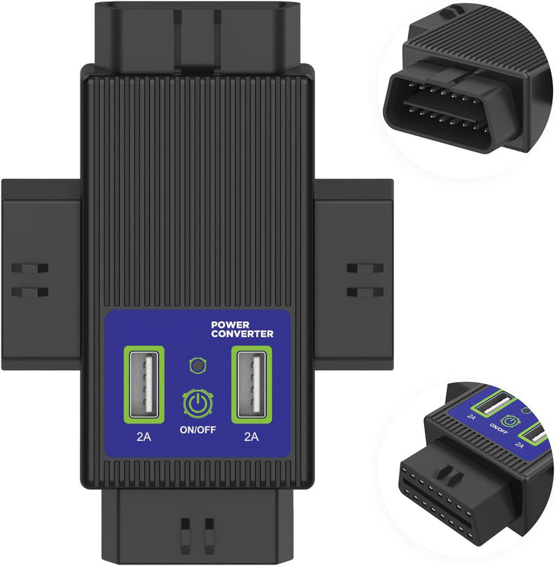 MOTOCOCHE OBD2 1-zu-3 Kabel Splitter Adapter OBD2-Konverteradapter 16 Pin Stecker zu 3 Buchsen Power