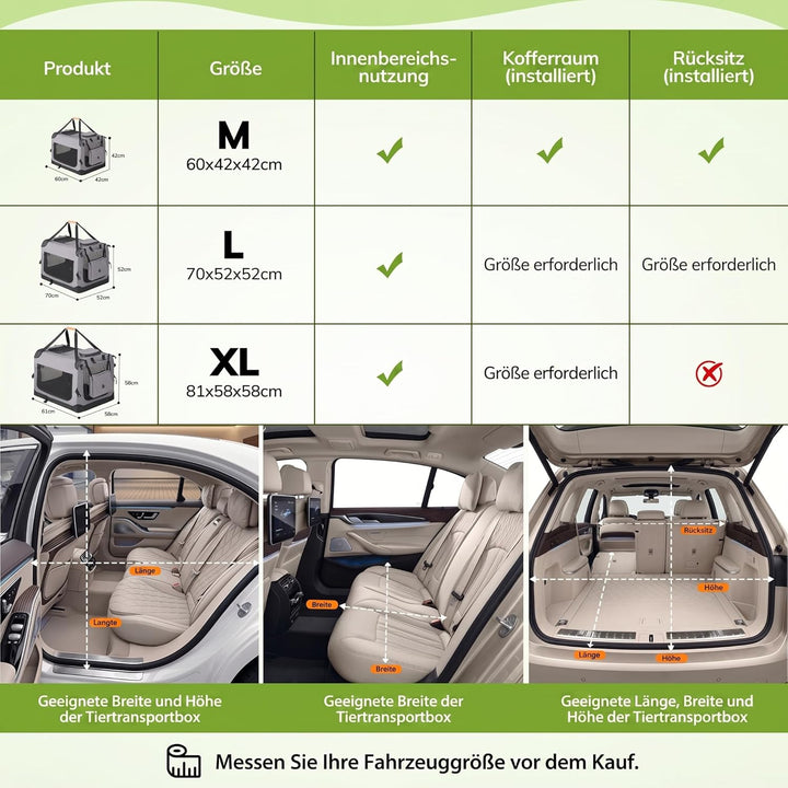 Morpilot Katzentransportbox für grosse Katzen und Welpen Katzenbox Hundetasche mit Sicherheit Reissv