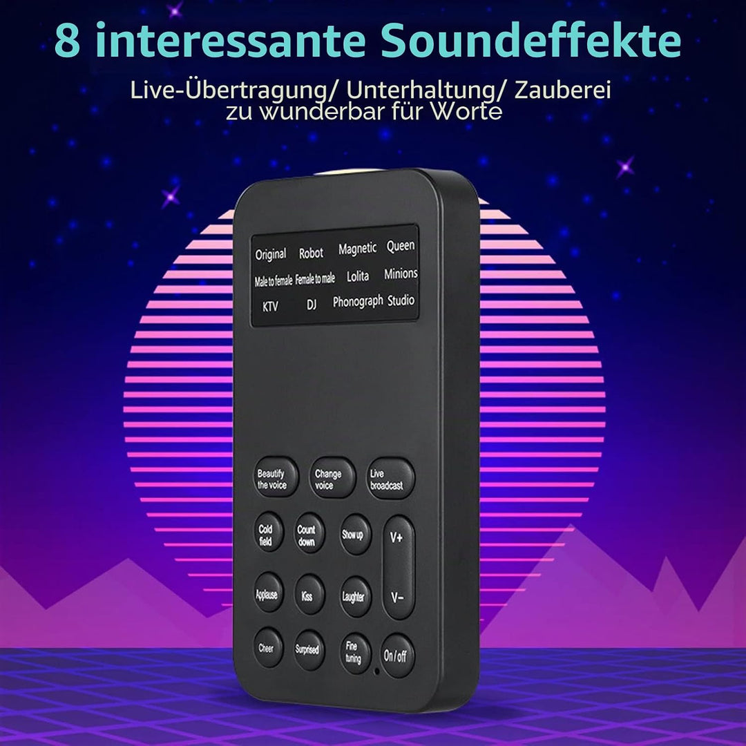 Ghostface Voice Changer, Handheld Microphone Voice Changer, Portable Voice Changer Device, with 8 So