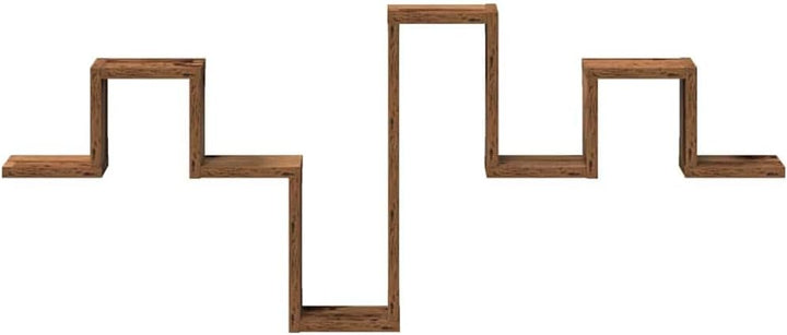 vidaXL Wandregal Wandmontiert mit Speicher Altholz 104,5 x 43 x 10 cm, Stilisches rechteckiges Wandr
