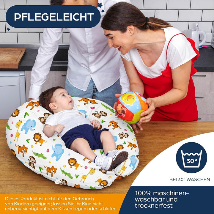 Niimo Stillkissen XXL - Schwangerschaftskissen Seitenschläferkissen mit Bezug - Komfortkissen Erwach