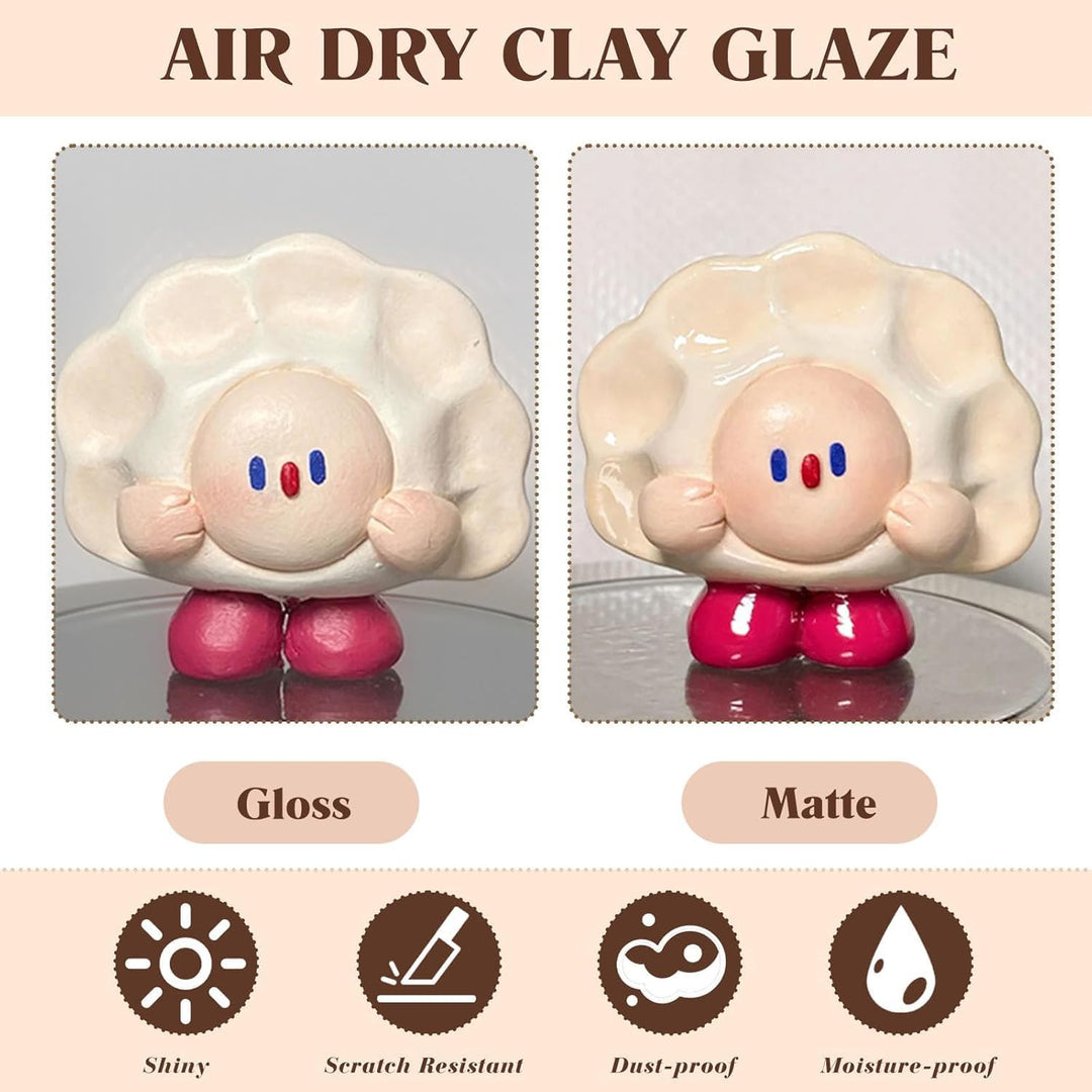 120ml Air Dry Clay Glaze - 30Pcs Tonglasur mit lufttrocknendem Ton Werkzeug Set, Modellierwerkzeug W