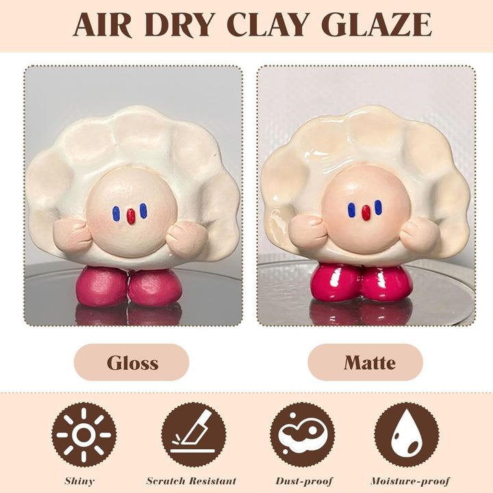 120ml Air Dry Clay Glaze - 30Pcs Tonglasur mit lufttrocknendem Ton Werkzeug Set, Modellierwerkzeug W
