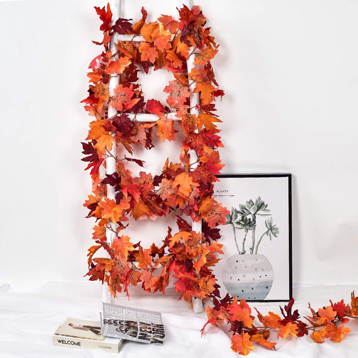 Artiflr 2 Stück Herbst-Ahornblatt-Girlande, künstliche Ahorn-Girlande, Herbst-hängende Herbst-Blätte