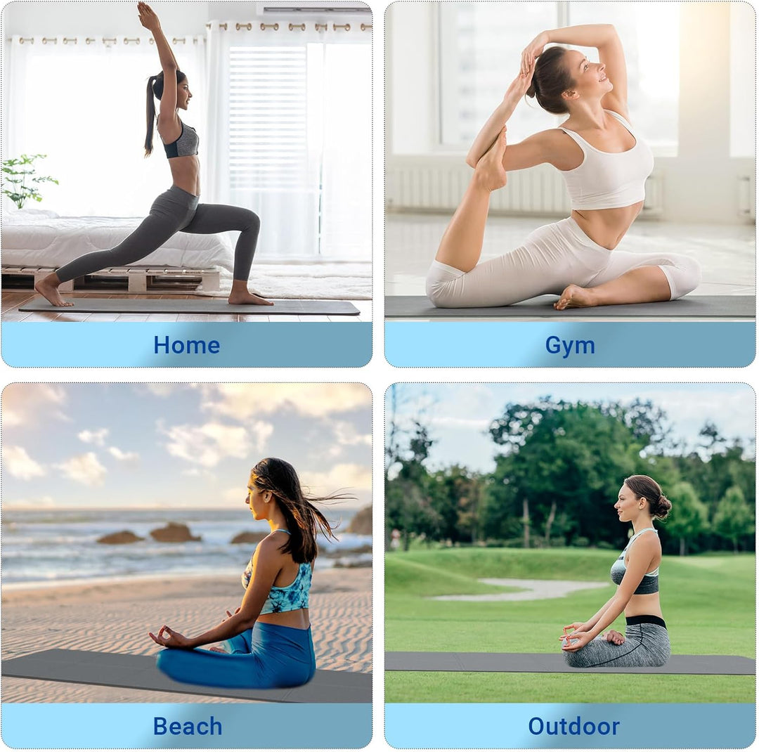 Foldable Yoga Mat - TPE Exercise Pilates Mat - Yoga Matte - Fitnessmatte - 183 x 61 cm, 5 mm Dick, S