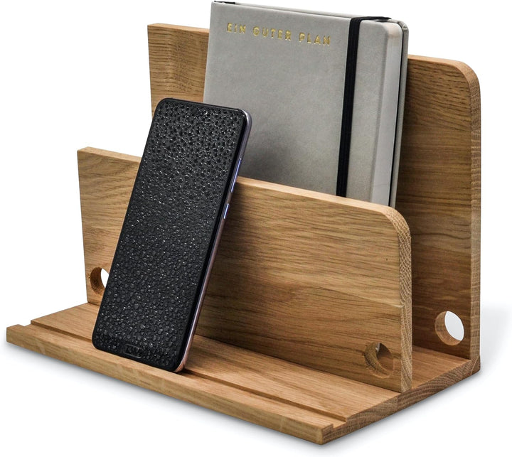 Natuhr Tablet Ständer - Maestro - Smartphone Halterung Ladestation Handy Organizer Briefhalter aus H