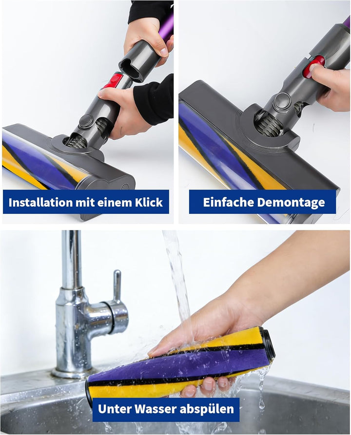 Bodendüse für Dyson V7 V8 V10 V11 V15 Staubsauger Bürste Ersatzteil Softwalze Bodenbürste mit LED-Li