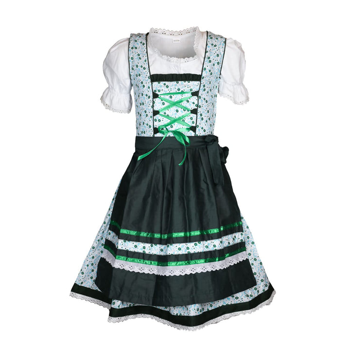MS-Trachten Kinder Dirndl Trachtenkleid Mädchendirndl Mimi 3 teilig 140 Grün, 140 Grün