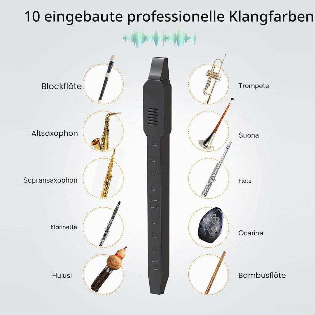 Elektronisches Blasinstrument, MIDI-Elektrosaxophon, 10 Klangoptionen, mit 12 Arten von Begleitung,