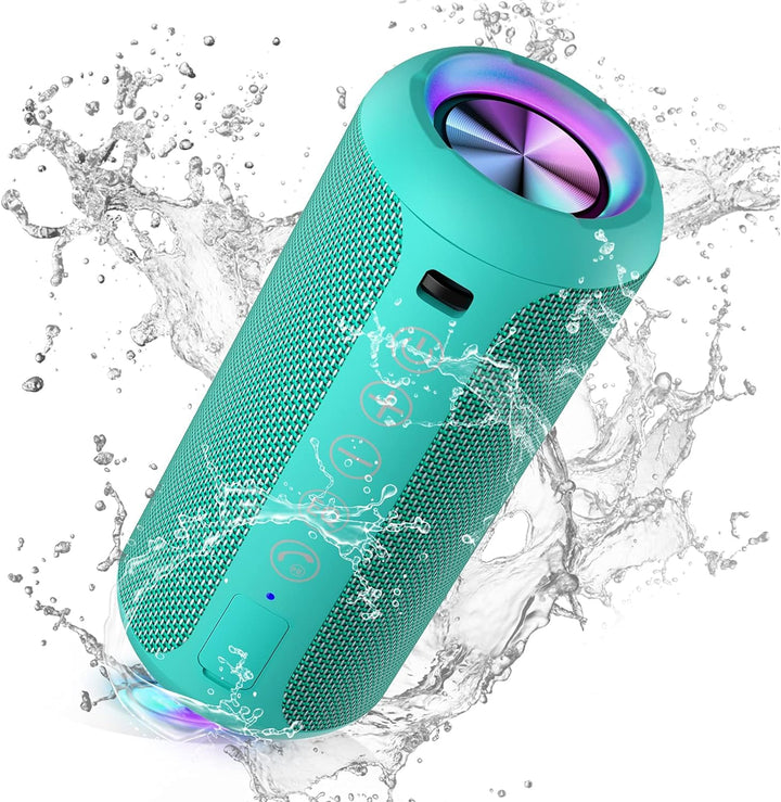 Ortizan Bluetooth Lautsprecher, Bleutooth Box mit LED-Licht, Tragbarer Mini Musikbox mit Freisprechf