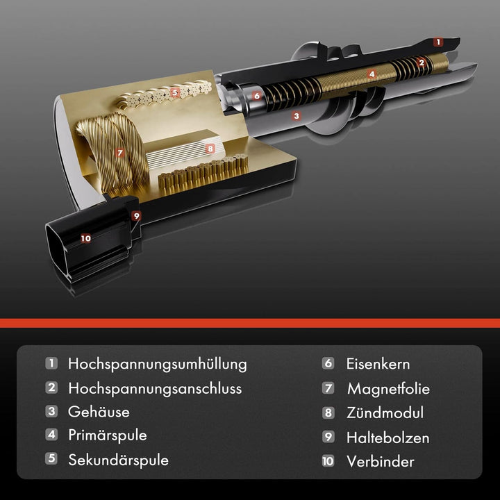 Frankberg 4x Zündspule Zündmodul Kompatibel mit E46 E90 E91 E92 E93 E39 E60 E61 F07 E63 E64 F13 E81