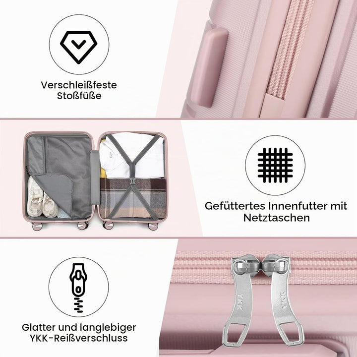 Sea choice Hartschalen Koffer Trolley Erweiterbar Kabinen Handgepäck 100% PP Leicht Reisekoffer mit