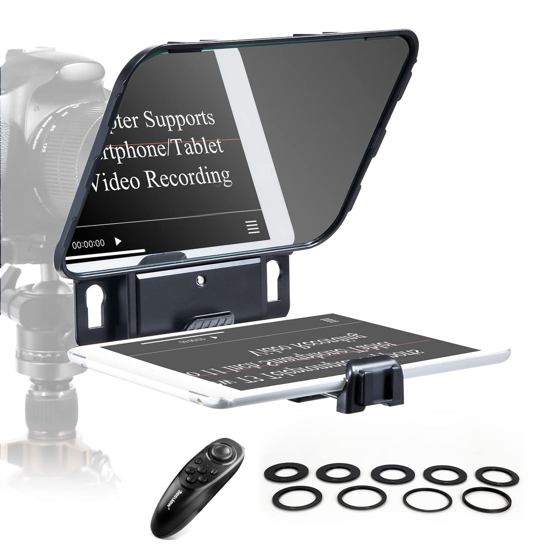 Desview T3 Teleprompter mit Fernbedienung für Smartphone Tablet Kamera DSLR Weitwinkelobjektiv für b