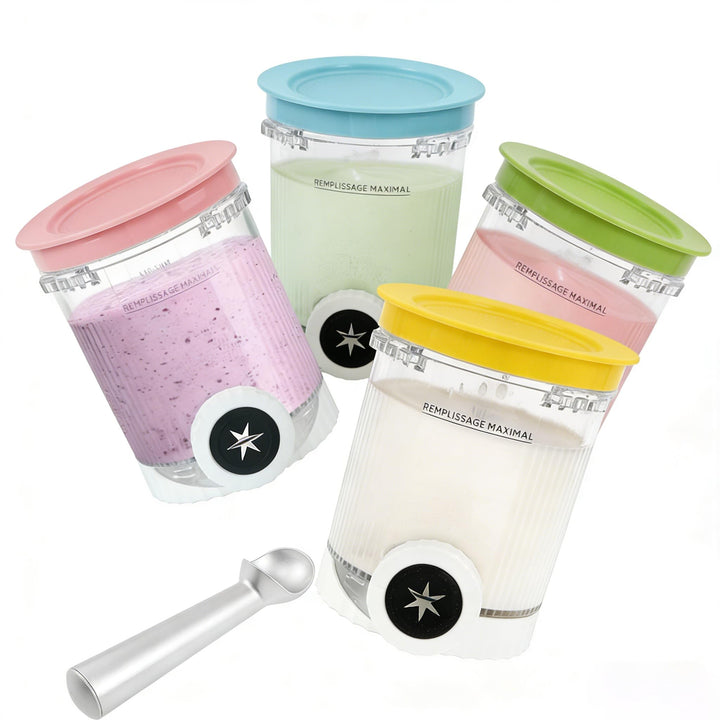 4er-Ninja Creami Swirl - Pack Behälter für Ninja Creami Swirl Pints und Deckel, Eisbehälter Ko