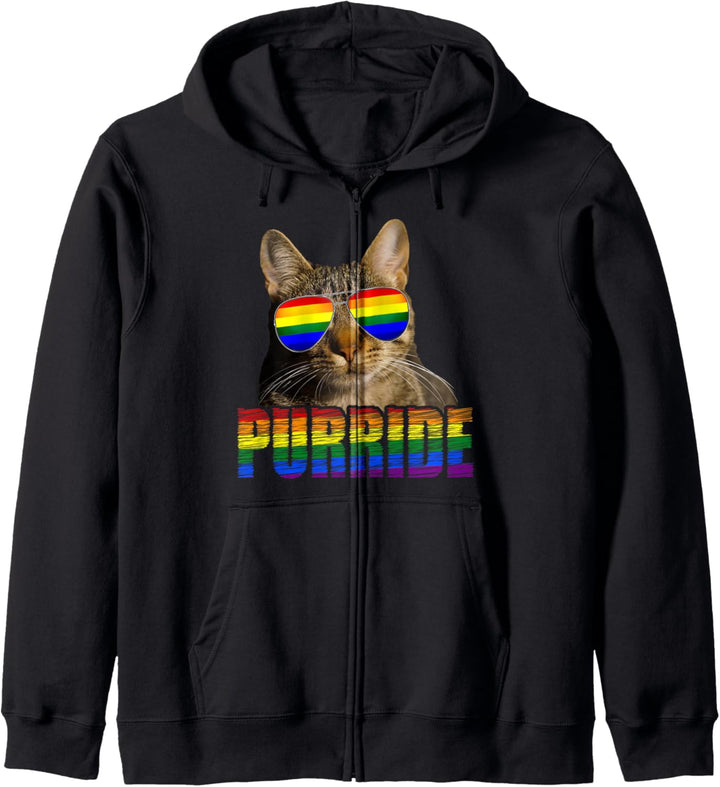 LGBT Gay Pride Cat Purride Cat Funny LGBTQ Men Women Kapuzenjacke