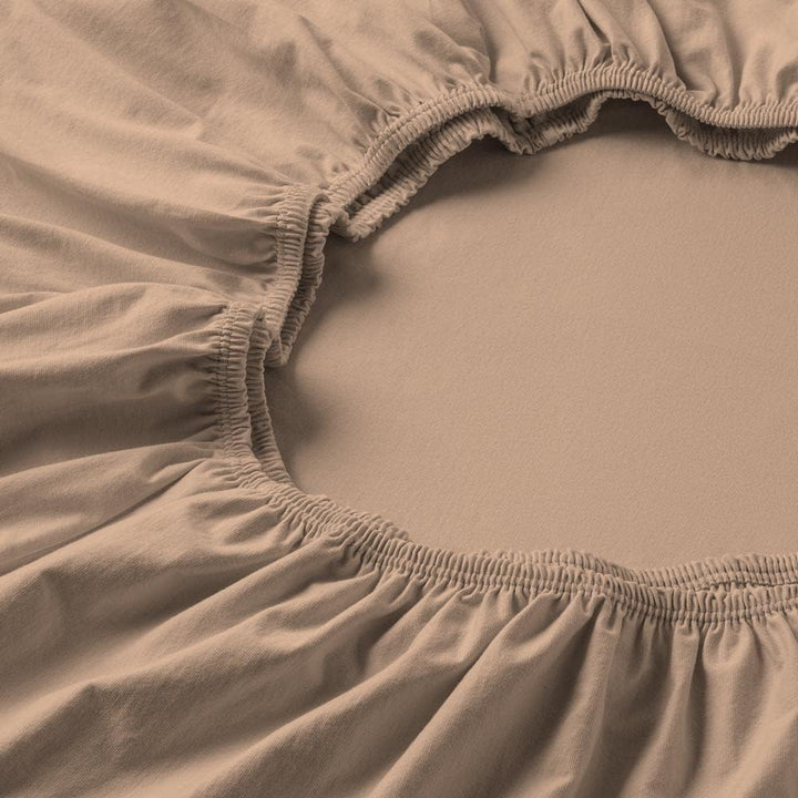 ESTELLA Spannbetttuch Feinjersey | Karamel | 100x200 cm | passend für Matratzen 90-100 cm (Breite) x