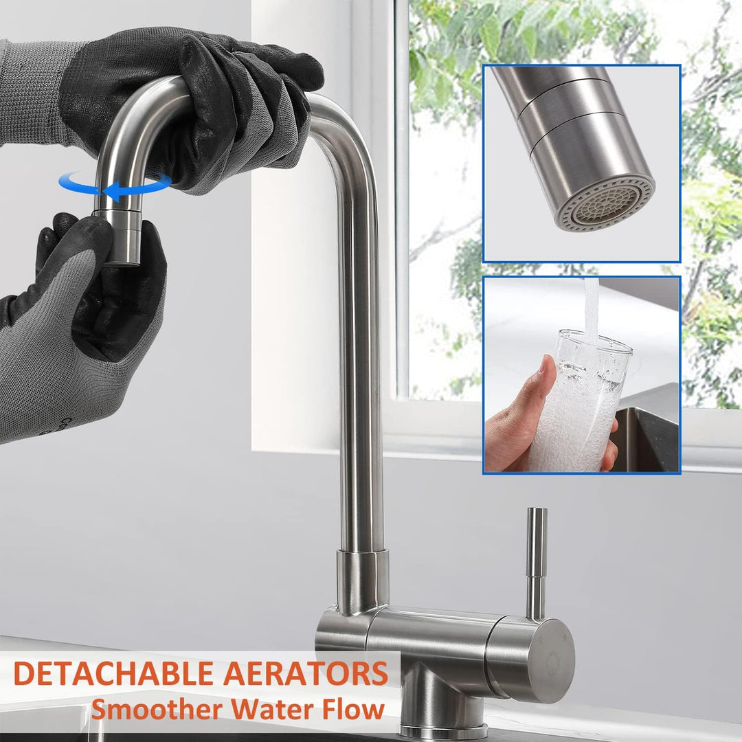 Wasserhahn Küche, CECIPA Vorfenster Küchenarmatur Klappbar, Hochdruck Armatur Küche mit 2 Strahlarte