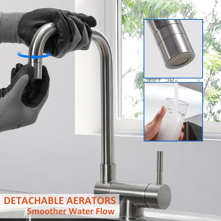 Wasserhahn Küche, CECIPA Vorfenster Küchenarmatur Klappbar, Hochdruck Armatur Küche mit 2 Strahlarte