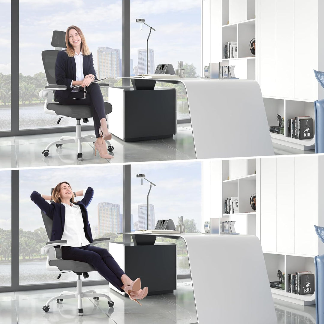 naspaluro Bürostuhl Ergonomischer, Schreibtischstuhl mit Hochklappbaren Armlehnen, Dynamischer Lordo