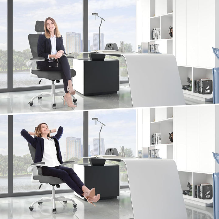 naspaluro Bürostuhl Ergonomischer, Schreibtischstuhl mit Hochklappbaren Armlehnen, Dynamischer Lordo