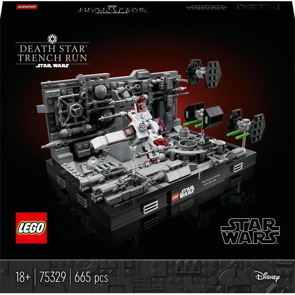 LEGO 75329 Star Wars Death Star Trench Run Diorama Set, baubares Modell für Erwachsene mit Luke Skyw