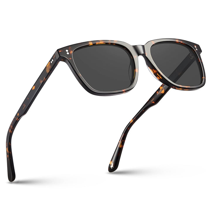 CARFIA Polarisierte Herren Sonnenbrille mit Rechteckig Acetatrahmen, 100% UV-Schutz Sportliche Sonne