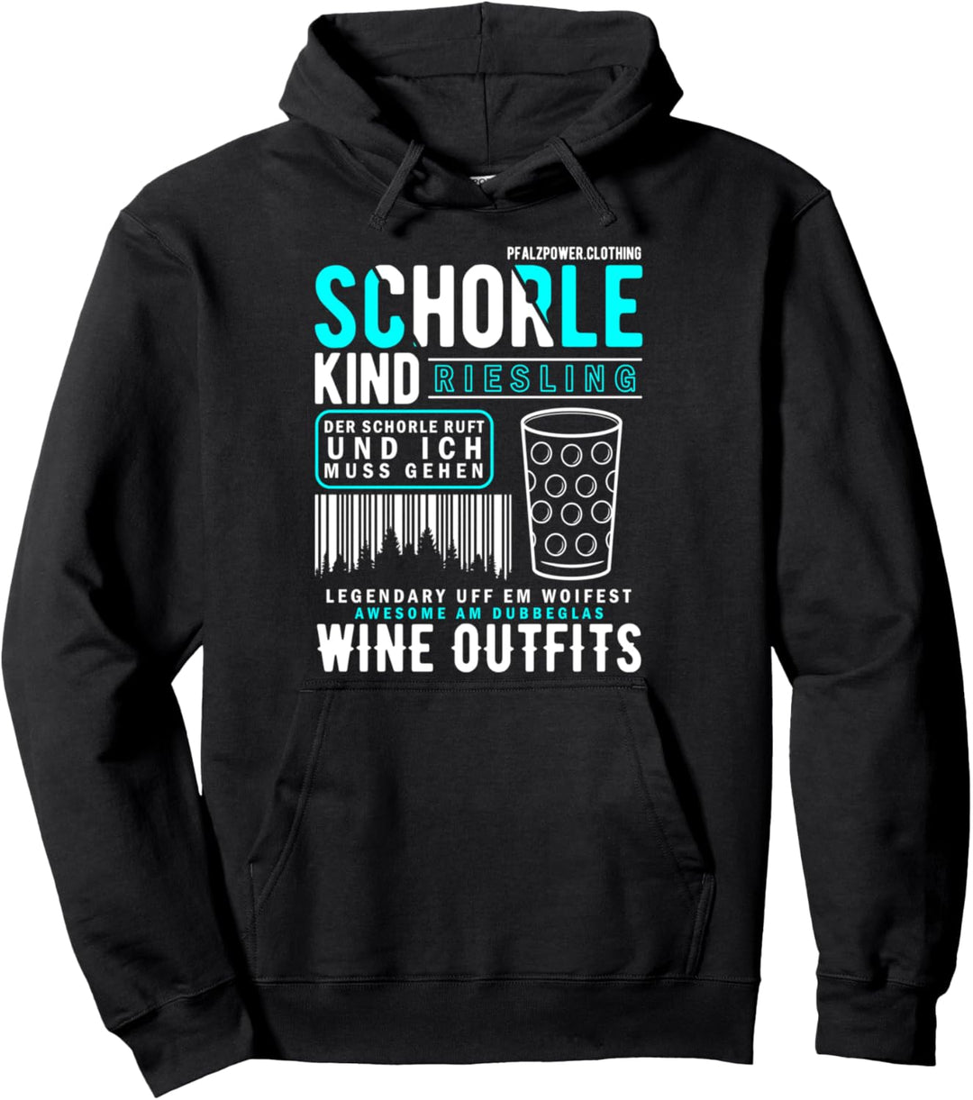 Schorlekind Pfalzkind Pfälzer Dubbeglas Weinschorle Geschenk Pullover Hoodie