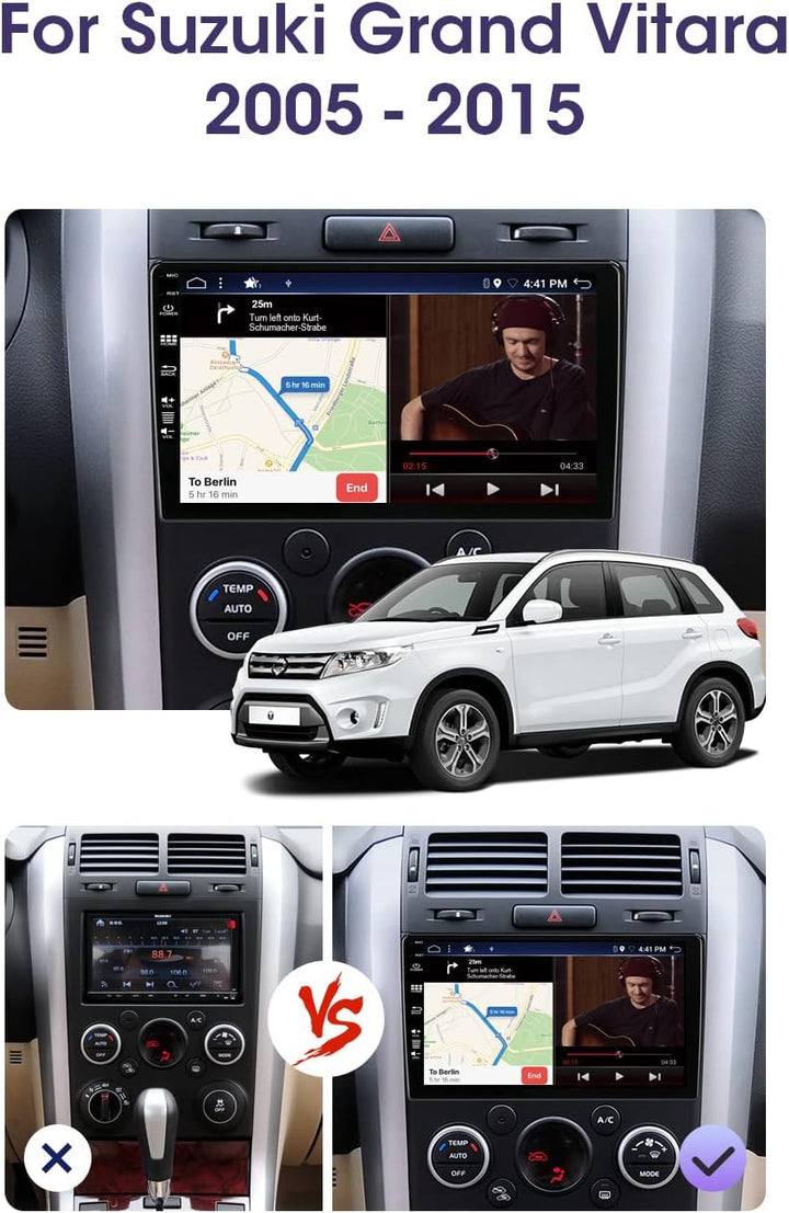 JOYX Android 15 IPS Autoradio Passt für Suzuki Grand Vitara (2005-2015) - Eingebautes CarPlay Androi