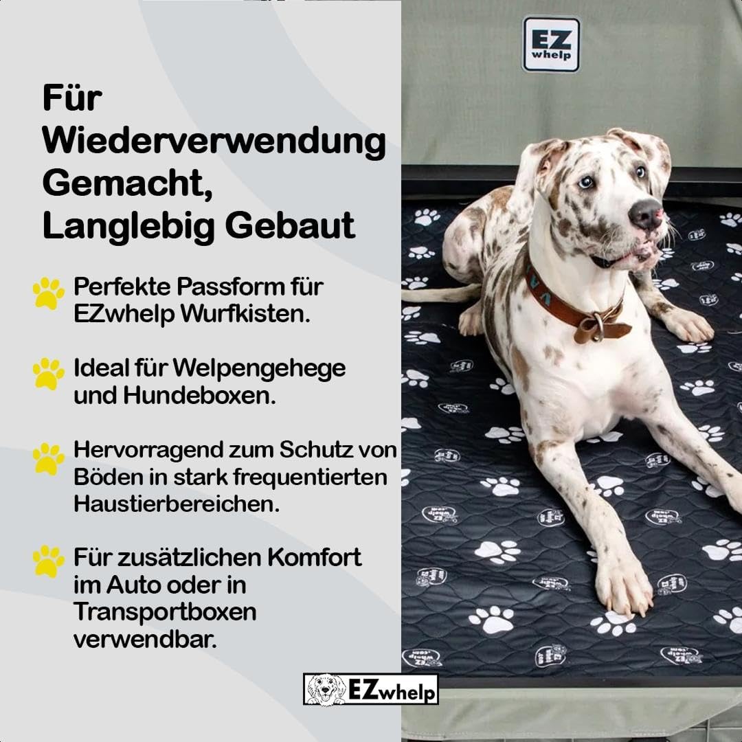 EZwhelp 4-lagige PIPI Matten für Hunde | Waschbar und Wasserfest | rutschfeste Inkontinenzunterlage
