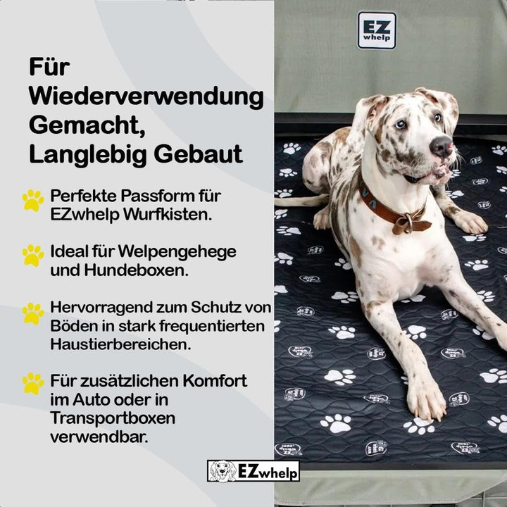 EZwhelp 4-lagige PIPI Matten für Hunde | Waschbar und Wasserfest | rutschfeste Inkontinenzunterlage