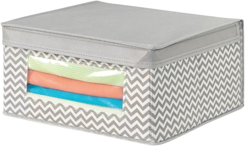 mDesign 6er-Set stapelbare Stoffbox mit Deckel für Kleidung usw. – mittelgrosse Aufbewahrungskiste m