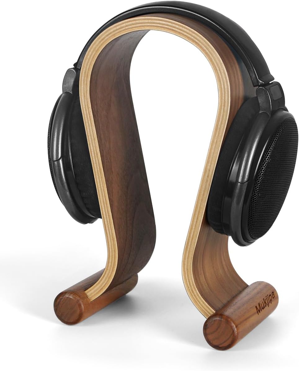 Mujipa Kopfhörerständer aus Holz, stilvoller Schreibtisch-Headset-Halter für Over-Ear-Kopfhörer, Hea
