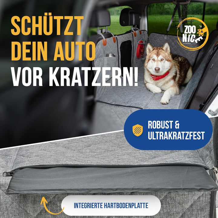 Hundedecke Auto Rückbank [Wasserabweisend, Kratzfest & mit Seitenschutz] | Premium Autoschondecke &