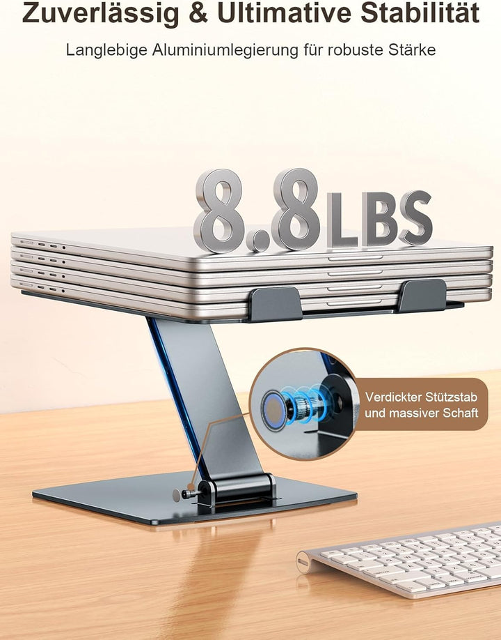 CIRYCASE Laptop Ständer Höhenverstellbar, Schnell Kühlender Laptop Stand, Ergonomischer Tragbarer Al